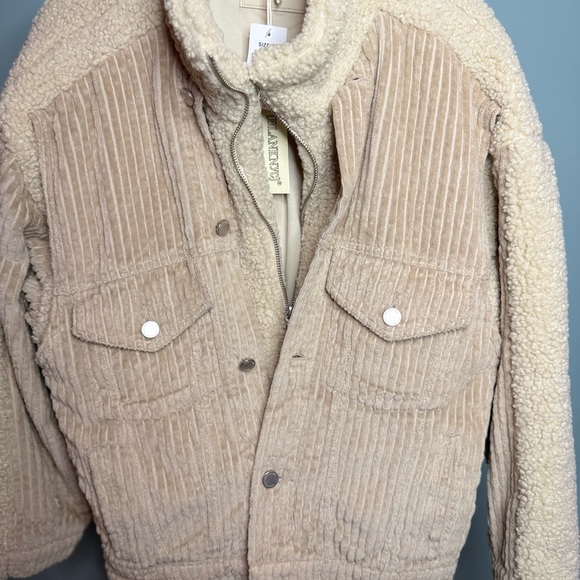 Blank NYC Cream Teddy Jacket Oversized Fit - Picture 3 of 6